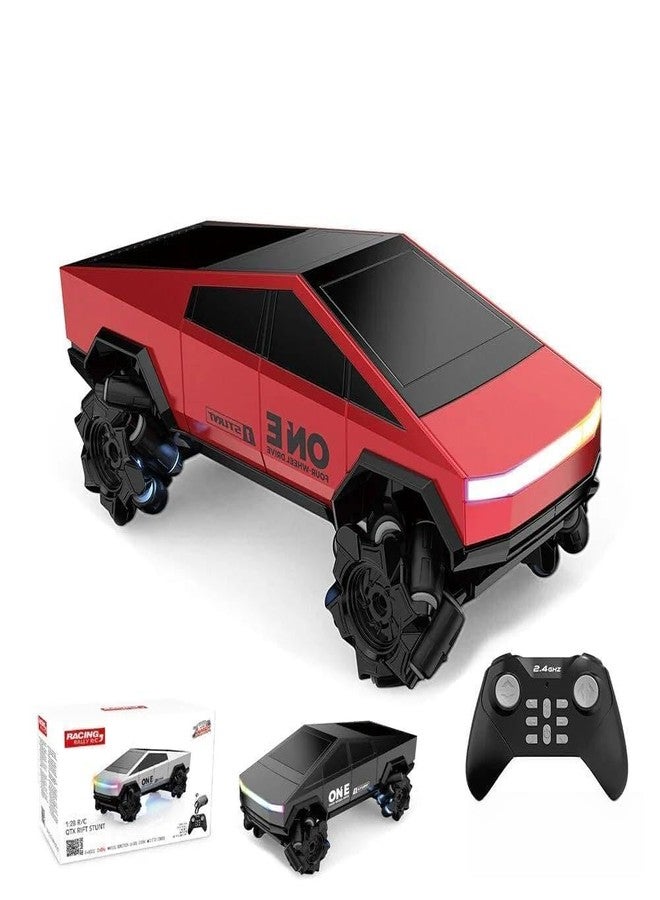 Bhavenu Remote Control Cybertruck Style Stunt Car for Kids | 2.4GHz Drift & Side Driving RC Toy with LED Lights (Multi Color) - Image 1